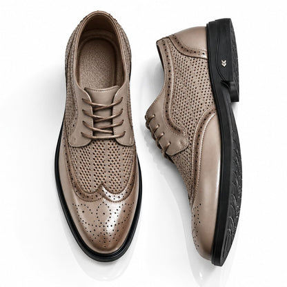 Chaussures Oxford homme à lacets Style Brogue Haussmann Beige