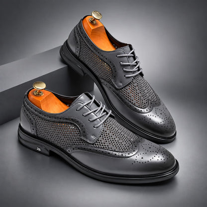 Chaussures Oxford homme à lacets Style Brogue Haussmann Gris