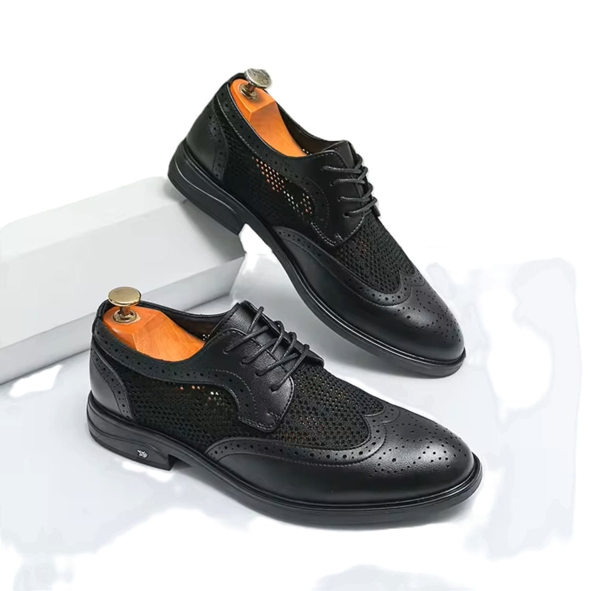 Chaussures Oxford homme à lacets Style Brogue Haussmann Noir