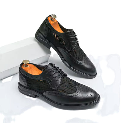Chaussures Oxford homme à lacets Style Brogue Haussmann Noir