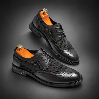 Chaussures Oxford homme à lacets Style Brogue Haussmann Noir