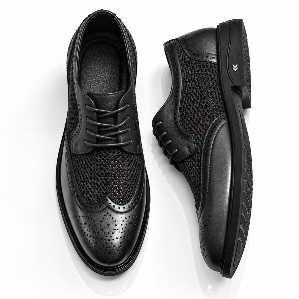 Chaussures Oxford homme à lacets Style Brogue Haussmann Noir