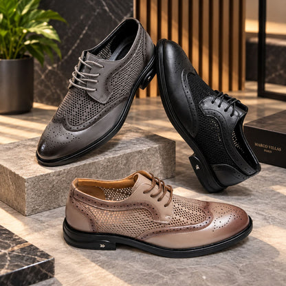 Chaussures Oxford homme à lacets Style Brogue Haussmann Noir