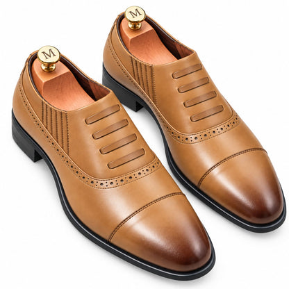 Mocassins Brogue Homme Vendôme Camel - sur fond blanc 