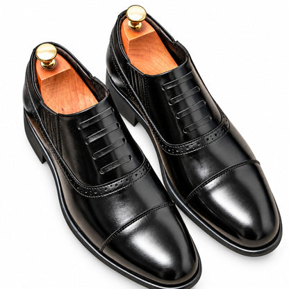 Mocassins Brogue Homme Vendôme Noir - vue de haut sur fond blanc 